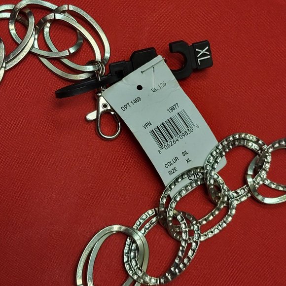 Textured Silver Tone Braided Chain Waist Belt - Picture 6 of 12